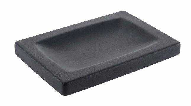 Rectangular matte black soap dish featuring a modern minimalist design crafted from durable textured material for a stylish bathroom aesthetic