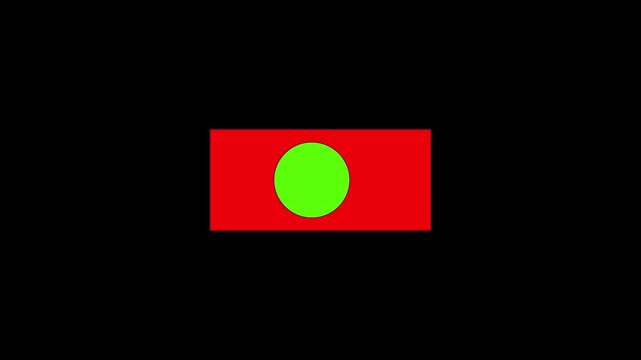 Red Rectangular and green circle shape on black background 4k animation video,,,,,,, 