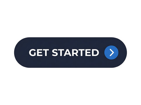 Dark blue button with get started text and arrow icon