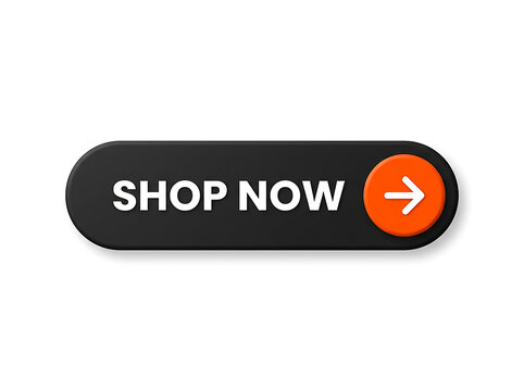 Modern shop now button with orange circle and arrow