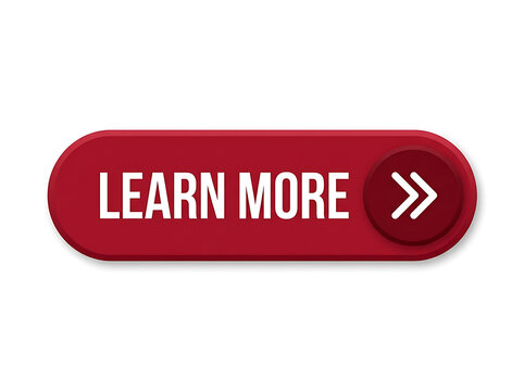 Red learn more button with double arrow icon