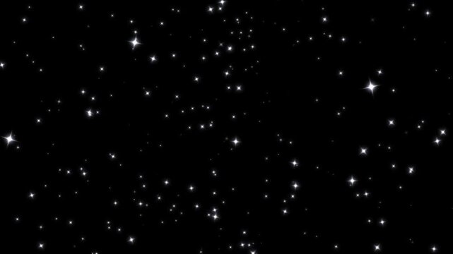 Sparkling star dust trail motion twinkling glitter stars overlay white shining particles glowing magic burst cartoon doodle twinkle, fantasy sparkle transition black background 4k