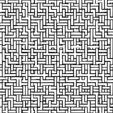 Abstract geometric maze pattern design seamless vector illustration black and white background art 100