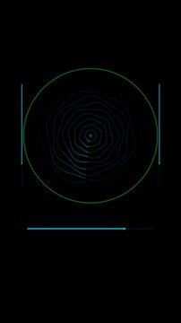 Vertical fingerprint auth security HUD overlay 9x16 alpha channel seamless loop