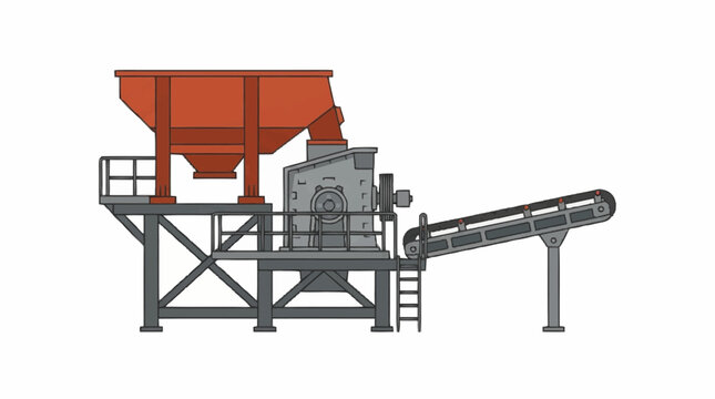 Industrial conveyor belt system for bulk material handling.