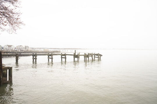 pier on a cloudy day 