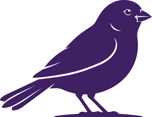 Fototapeta premium Purple bird silhouette vector illustration isolated on white background.