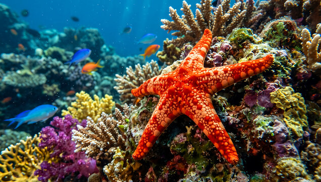 The Fromia species of starfish is one of the most magnificent living ornaments found on coral reefs