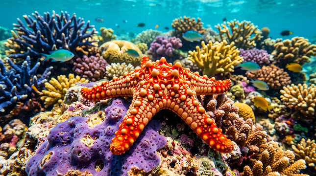 The Fromia species of starfish is one of the magnificent living ornaments found on coral reefs