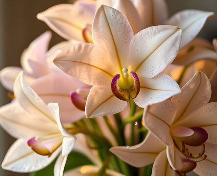 Superbe lys blanc en pleine floraison avec des &eacute;tamines dor&eacute;es visibles, symbole d'&eacute;l&eacute;gance et de puret&eacute; dans un jardin baign&eacute; de lumi&egrave;re naturelle