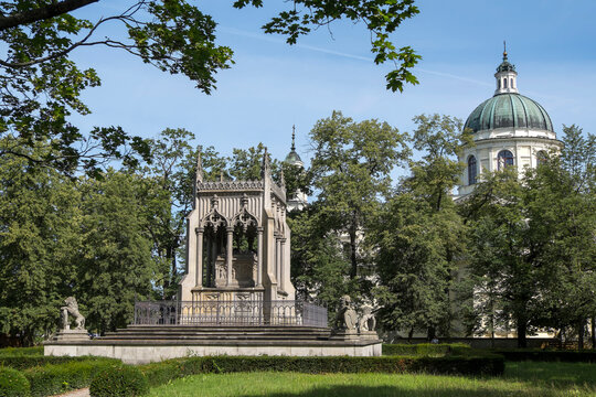 Potocki family mausoleum on the grounds of Wilan&oacute;w Palace in Warsaw, Poland