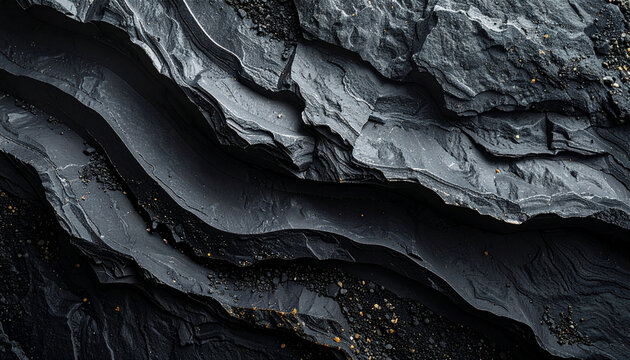 Abstract dark grey shale rock texture close up natural stone background. For luxury backgrounds, geological textures, premium packaging, and high-end branding designs.