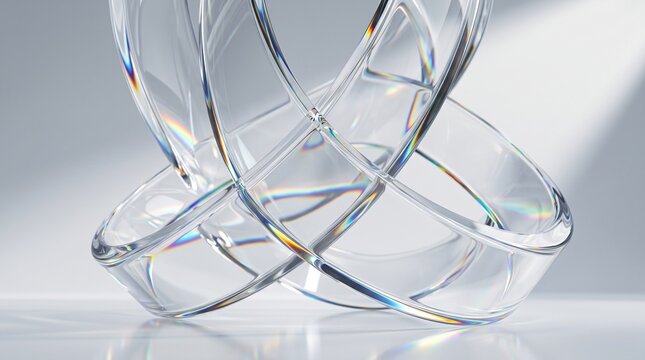 Abstract Glass Rings with Prism Light Dispersion
