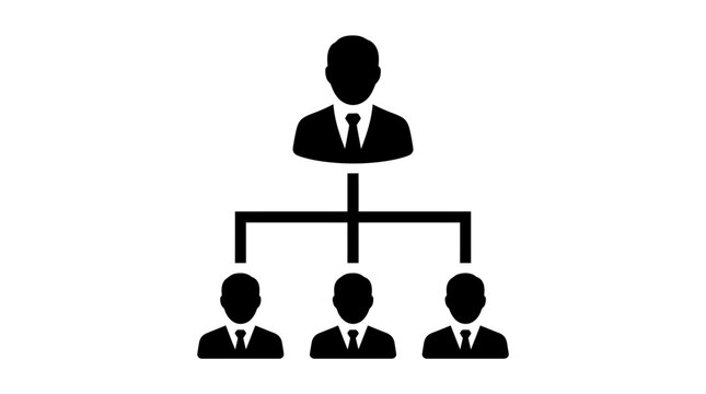 Corporate hierarchy organizational structure icon representing business leadership and management.