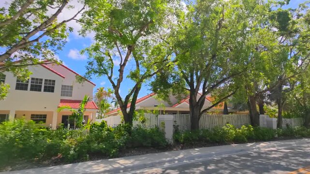 Stock video residential homes in Weston Florida