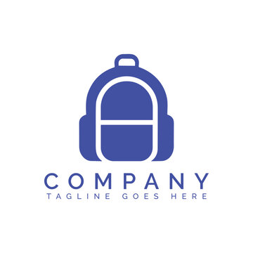 Minimalist backpack logo design, creative letter a concept for travel or school brand