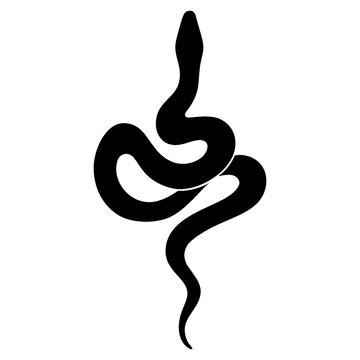 Snake silhouette icon,minimalist,modern and elegance design ideas,isolated on white background,can be for logo,tatto inspirations