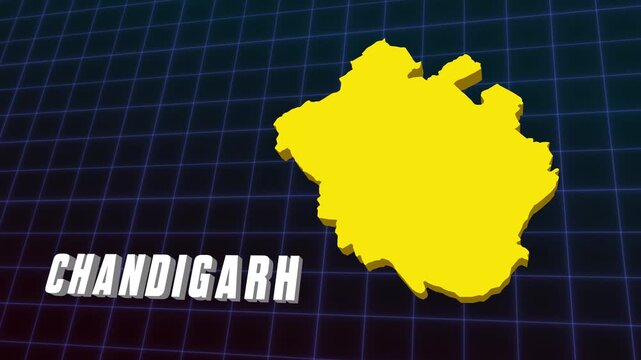 3D CCR Chandigarh India Union Territory Documentary Infographic Style Futuristic Map 4K Video