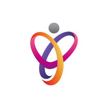 Human and Heart Creative Logo Concept Combination
