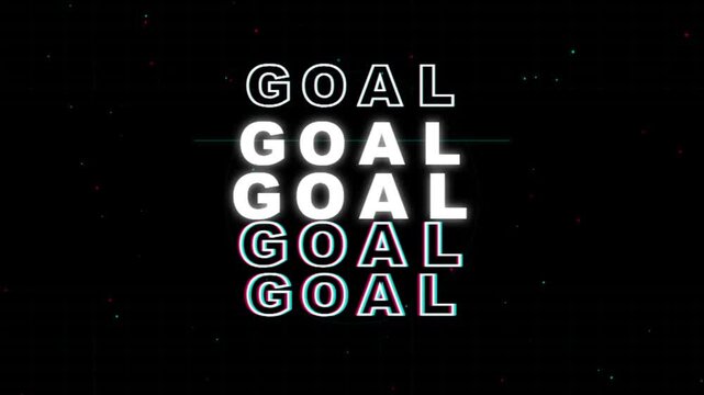 Bold Goal Text Animation with Repeating Typography on a Dark Background and Futuristic Digital Motion Graphics