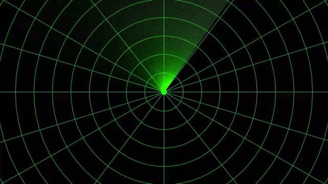 Abstract radar screen digital interface. Futuristic radar digital grid and scanning beam. Radar screen showing scan results, multiple targets detected.