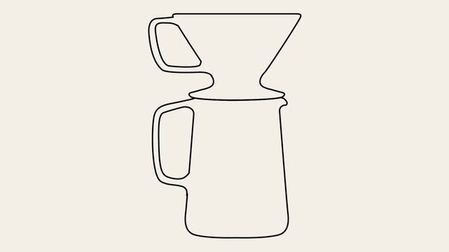 Minimal animation featuring different coffee makers appearing and disappearing one by one. Motion graphic with moka pots, coffee pots and pour over brewers for cafe, kitchen and coffee-themed projects