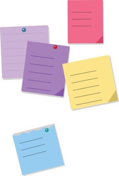 Colorful paper documents with paperclip pins