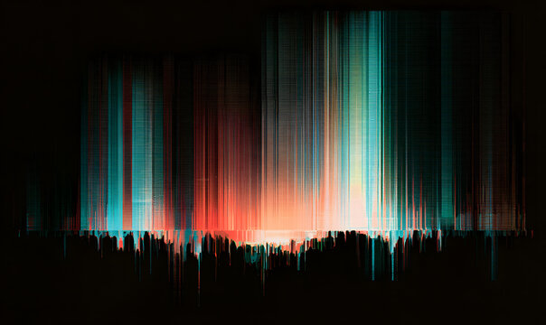 Faults include horizontal scan line patterns, vertical gradient streaks, a retro VHS screen texture, and noise on a transparent PNG overlay