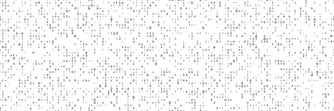Seamless hexadecimal code pattern with digital language matrix. Abstract cyber security cipher background and computer hacker debug data layout. Vector fon for ransomware tech design.
