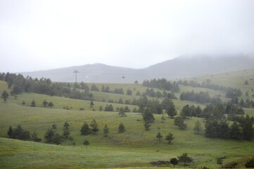 Fototapeta premium morning fog on the hills