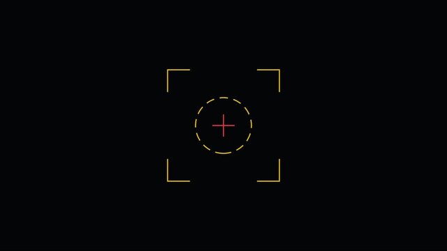 Digital camera autofocus target overlay hud interface animation 4k