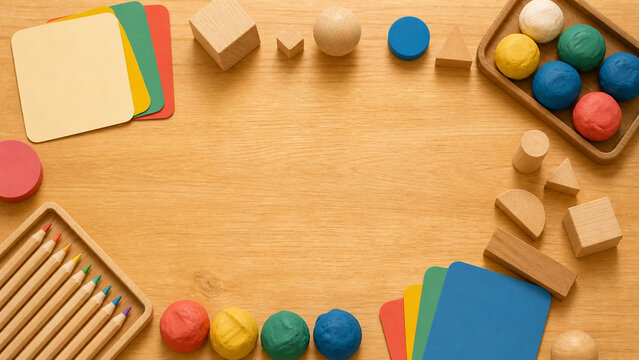 Analog learning tools with central copy space