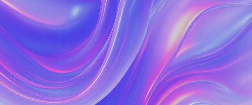 Blue Purple Liquid Chrome Wave Gradient, Holographic Silk Texture