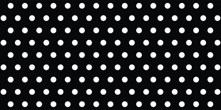 Abstract white polka dot grid seamless pattern background on black