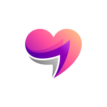 Heart Logo Design with Arrow Element Shape