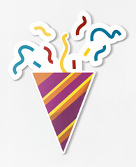 Naklejka premium Party popper vector isolated illustration