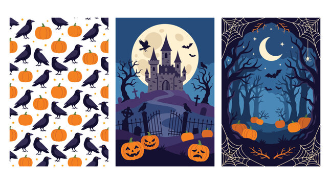 Spooky halloween backgrounds a collection of eerie and delightful designs for your festive celebrations and creepy decorations