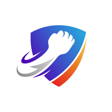 Shield Logo Featuring Fast Punching Motion Inside