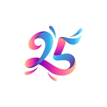 Number 25 Logo Design Template