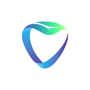 Shield Frame Logo Template with Leaf Element and Blank Place