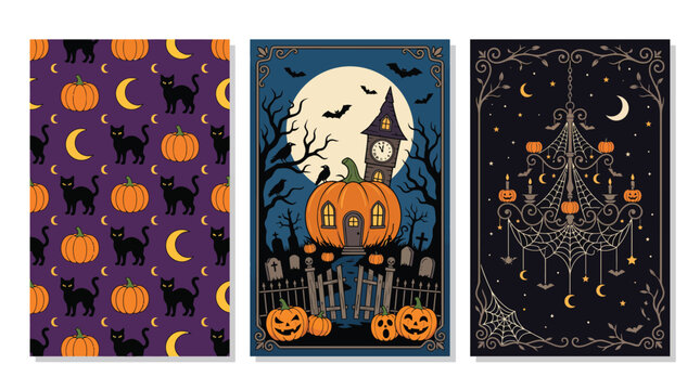 Spooky and delightful halloween backgrounds perfect for festive decorations digital art and creating a creepy atmosphere for all your projects