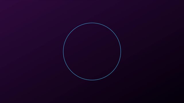 Minimalist abstract animation 4k background, with intersecting neon, circles and smooth, pulsing motion