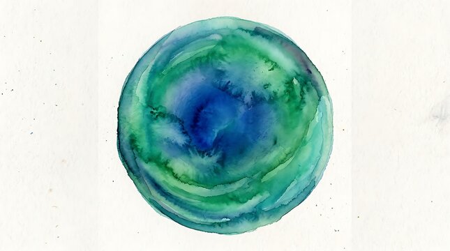 Vibrant watercolor swirls abstract art design with blue and green gradient effect