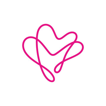 Dental Tooth Logo with Heart Shape in Linear Design