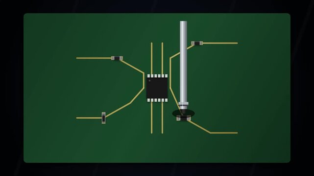 Automated SMD Component Placement on PCB Circuit Board Animation