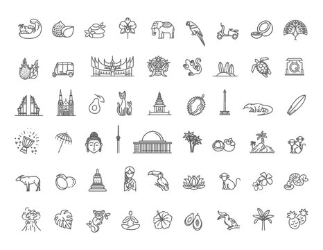 Indonesia icons set