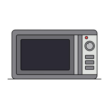 Flat design microwave oven icon