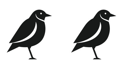 Fototapeta premium Bird silhouette vector icon for nature wildlife and avian themed graphic design projects