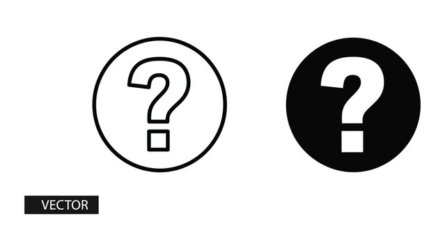 Question mark symbol icon in circular frame isolated on transparent background