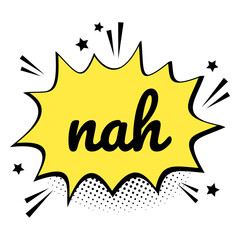 Png nah word speech bubble comic calligraphy clipart © Rawpixel.com